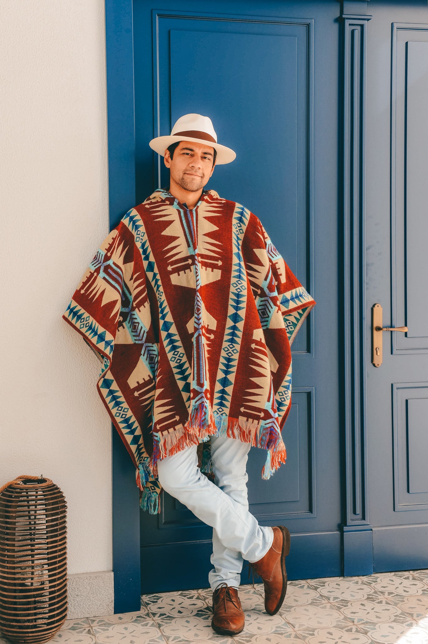 Alpaca Poncho Quitu Red