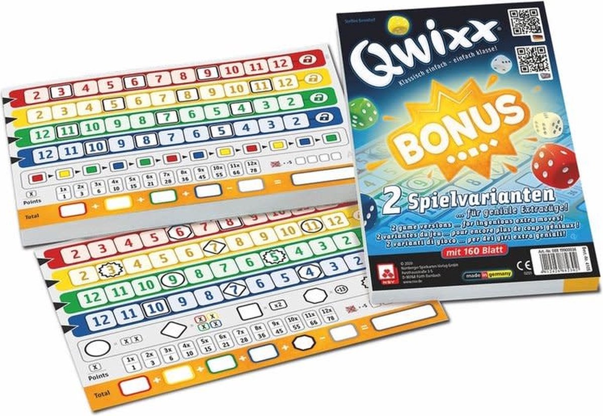 Qwixx Bonus Scorebloks