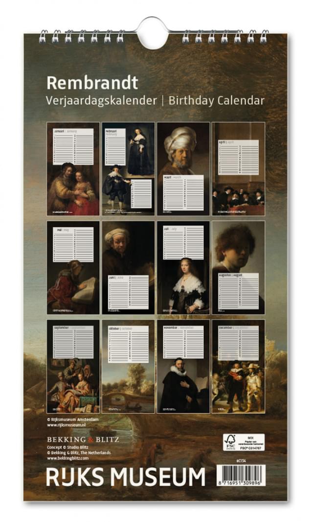 Birthday Calendar Rembrandt