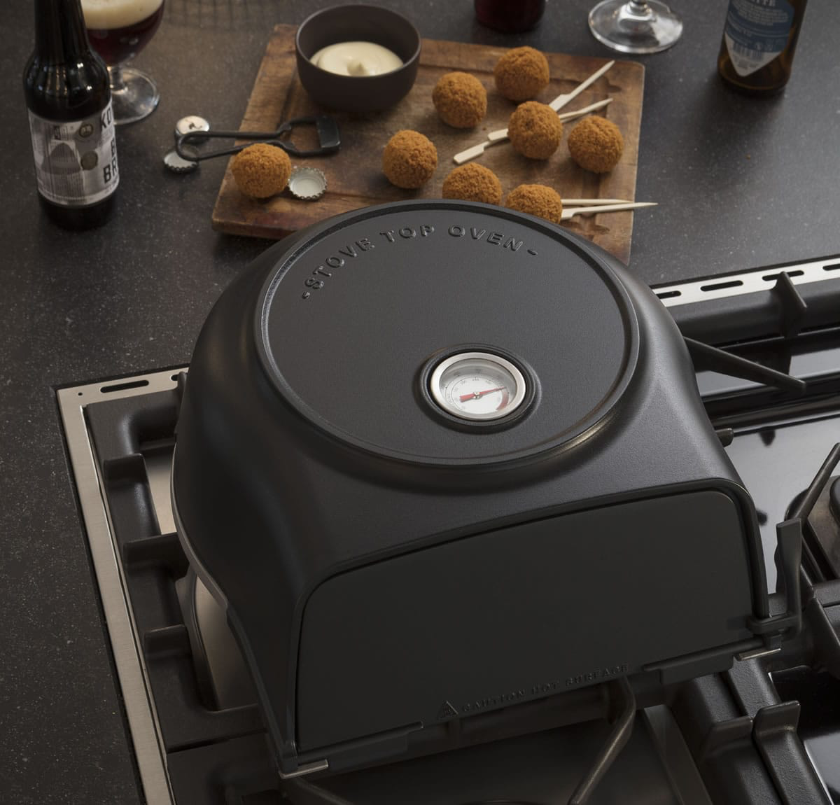 Fernus Stovetop Pizza Oven Mat Zwart