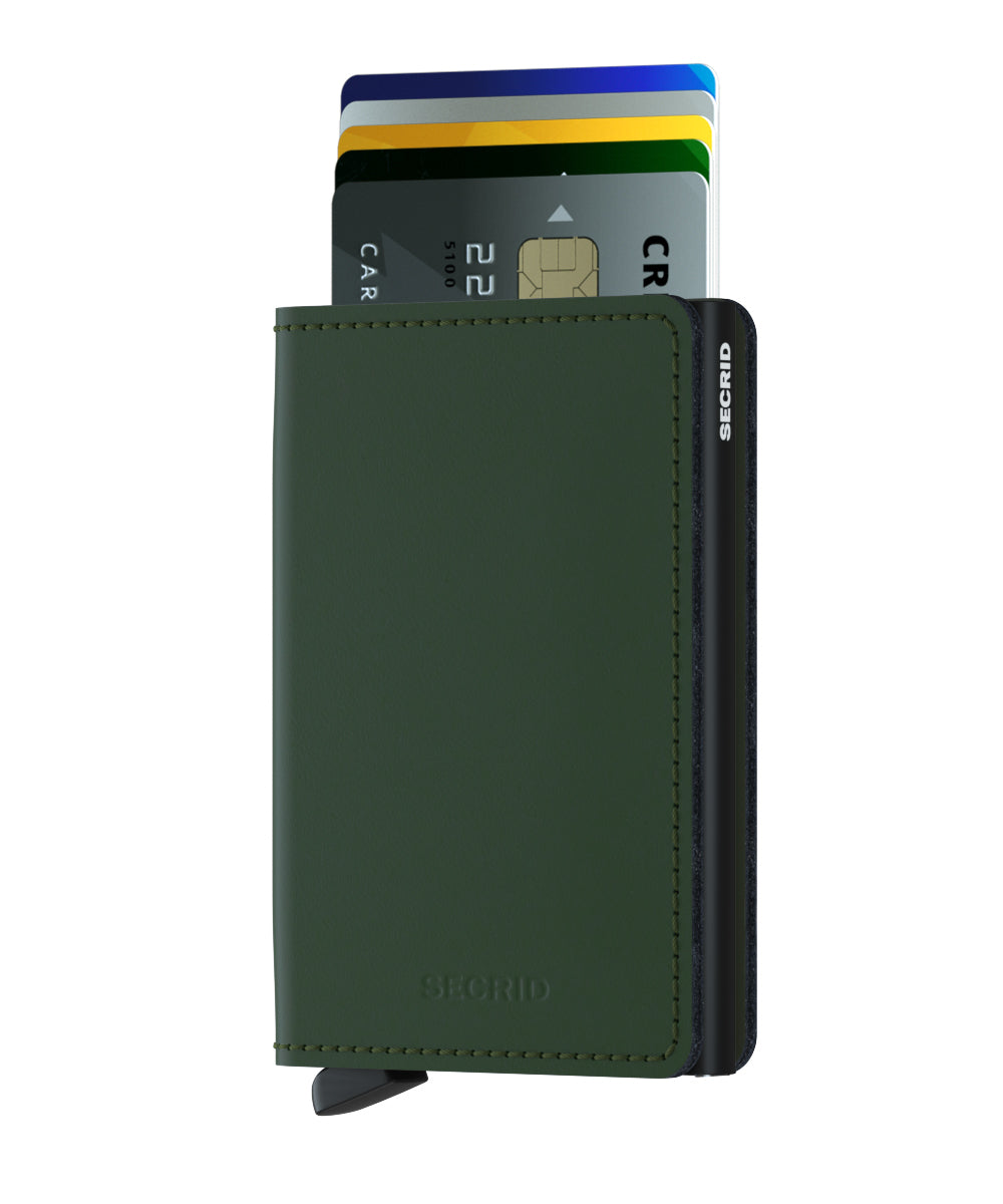 Secrid Slimwallet mat groen - zwart
