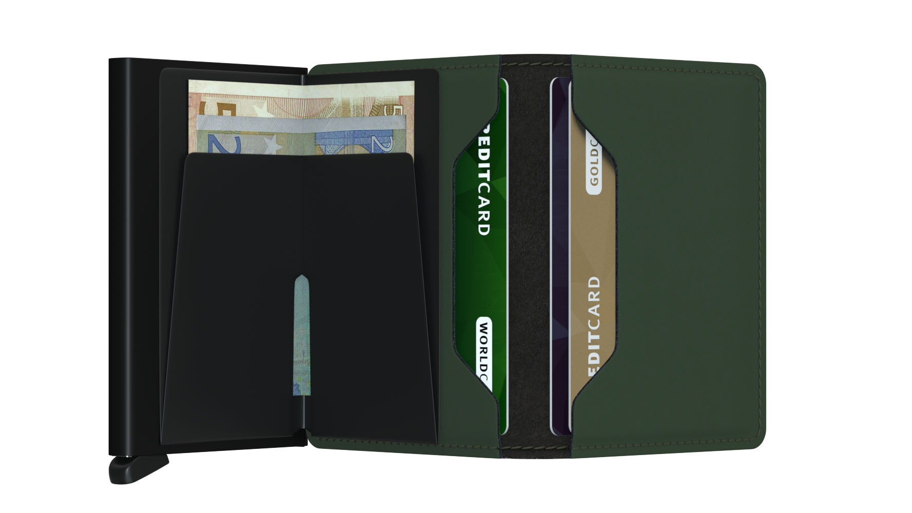 Secrid Slimwallet mat groen - zwart