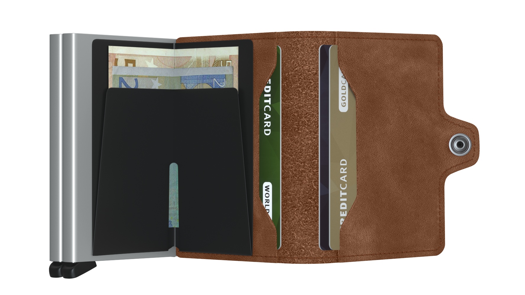 Secrid Twinwallet vintage cognac - silver