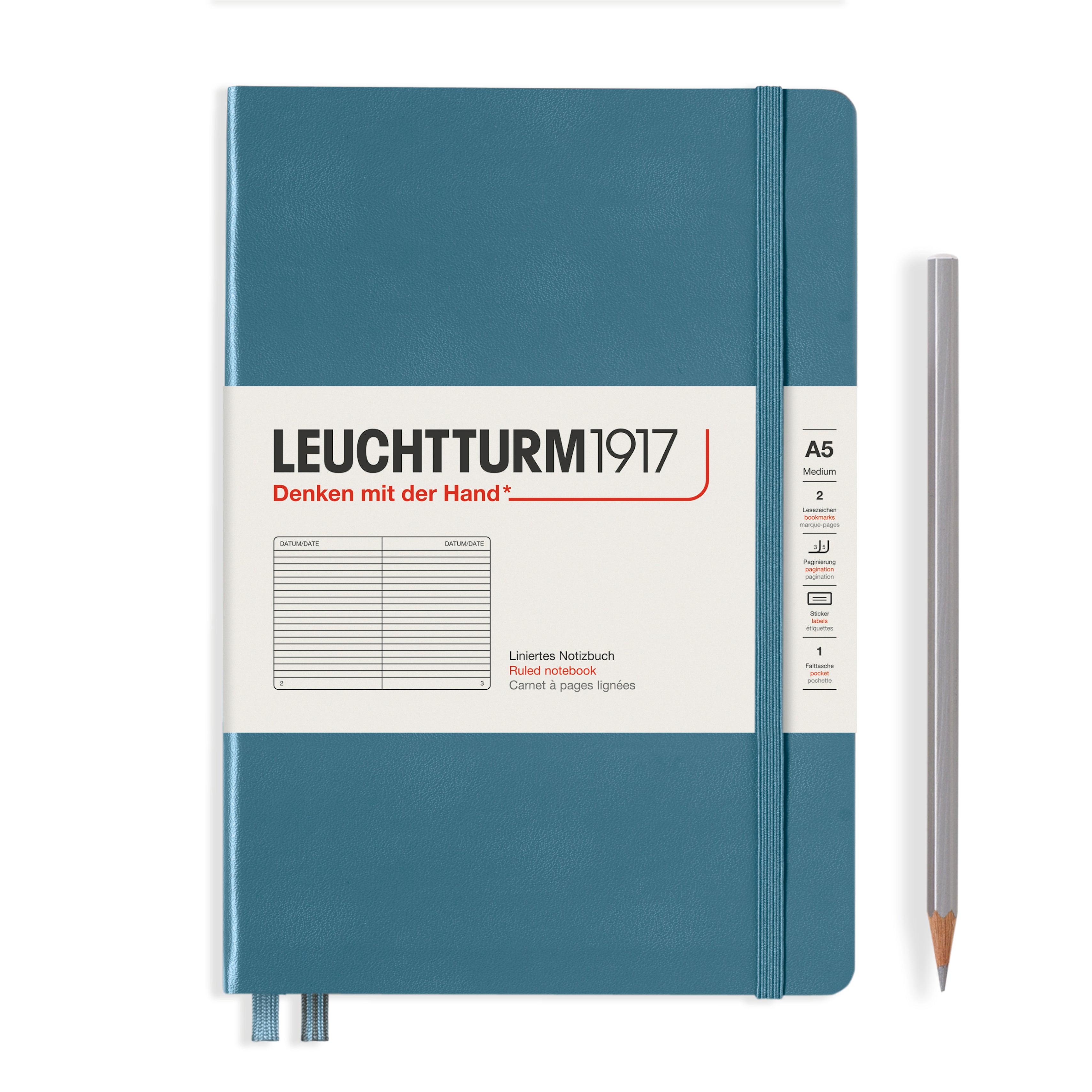 Leuchtturm medium gelinieerd notitieboek (A5) hardcover