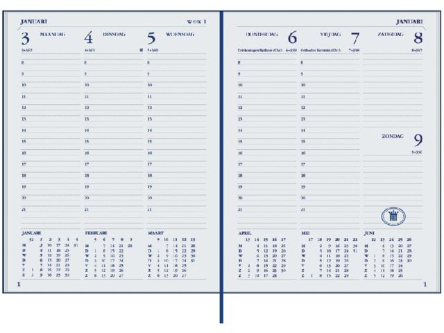 Ryam 2024 Diary A4 Mundior Weekly Black