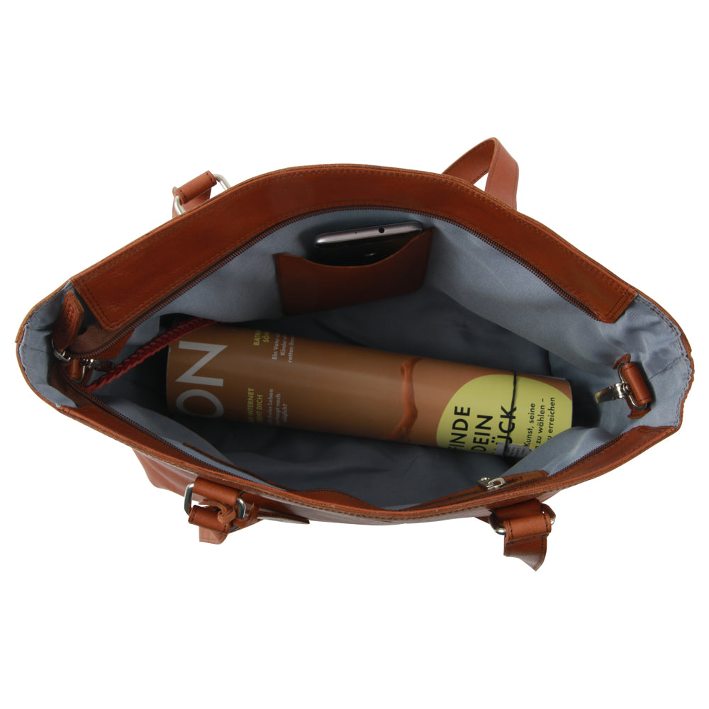 Saccoo Paloma Leather Shopper Cognac