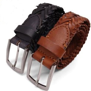 Gevlochten leren riem