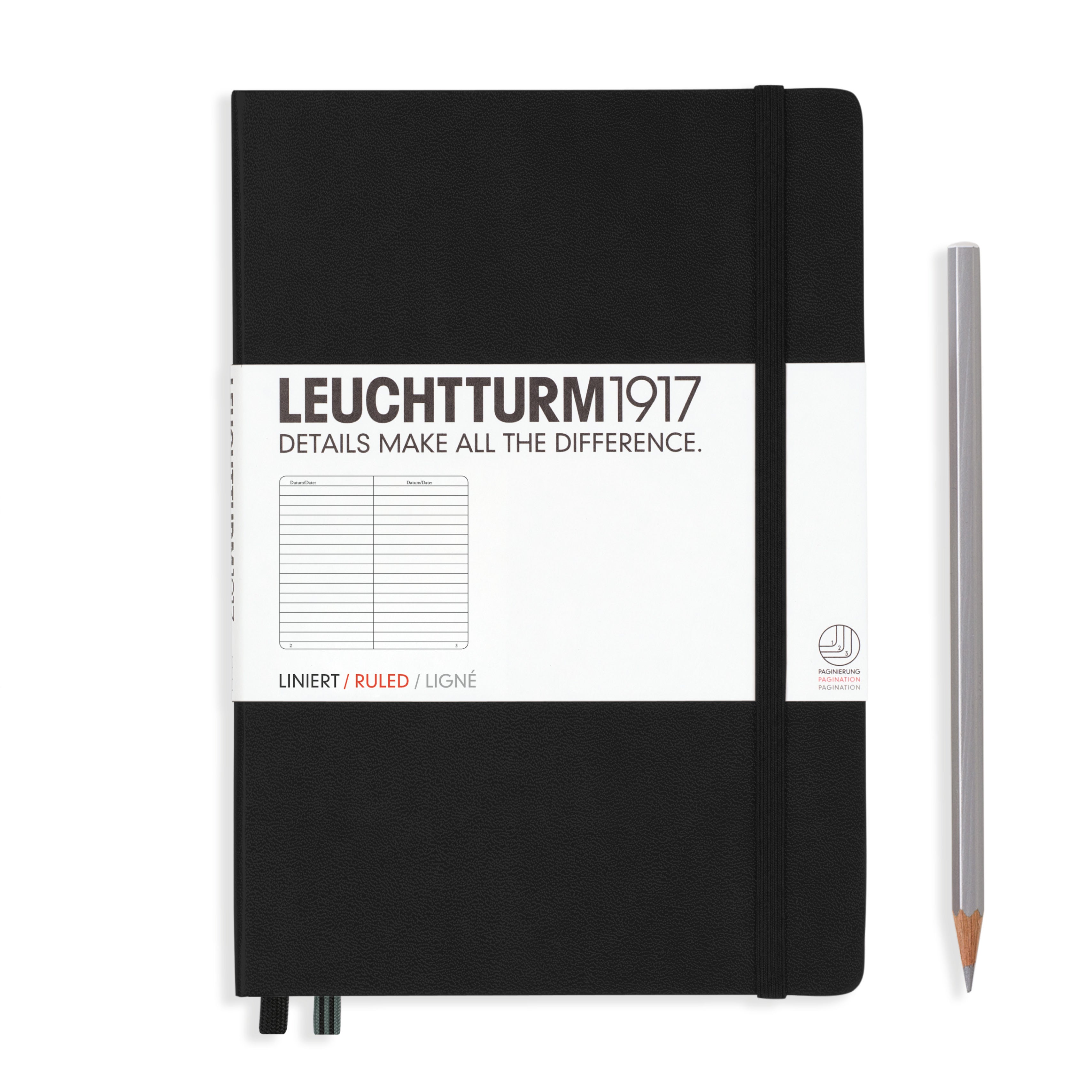 Leuchtturm medium gelinieerd notitieboek (A5) hardcover