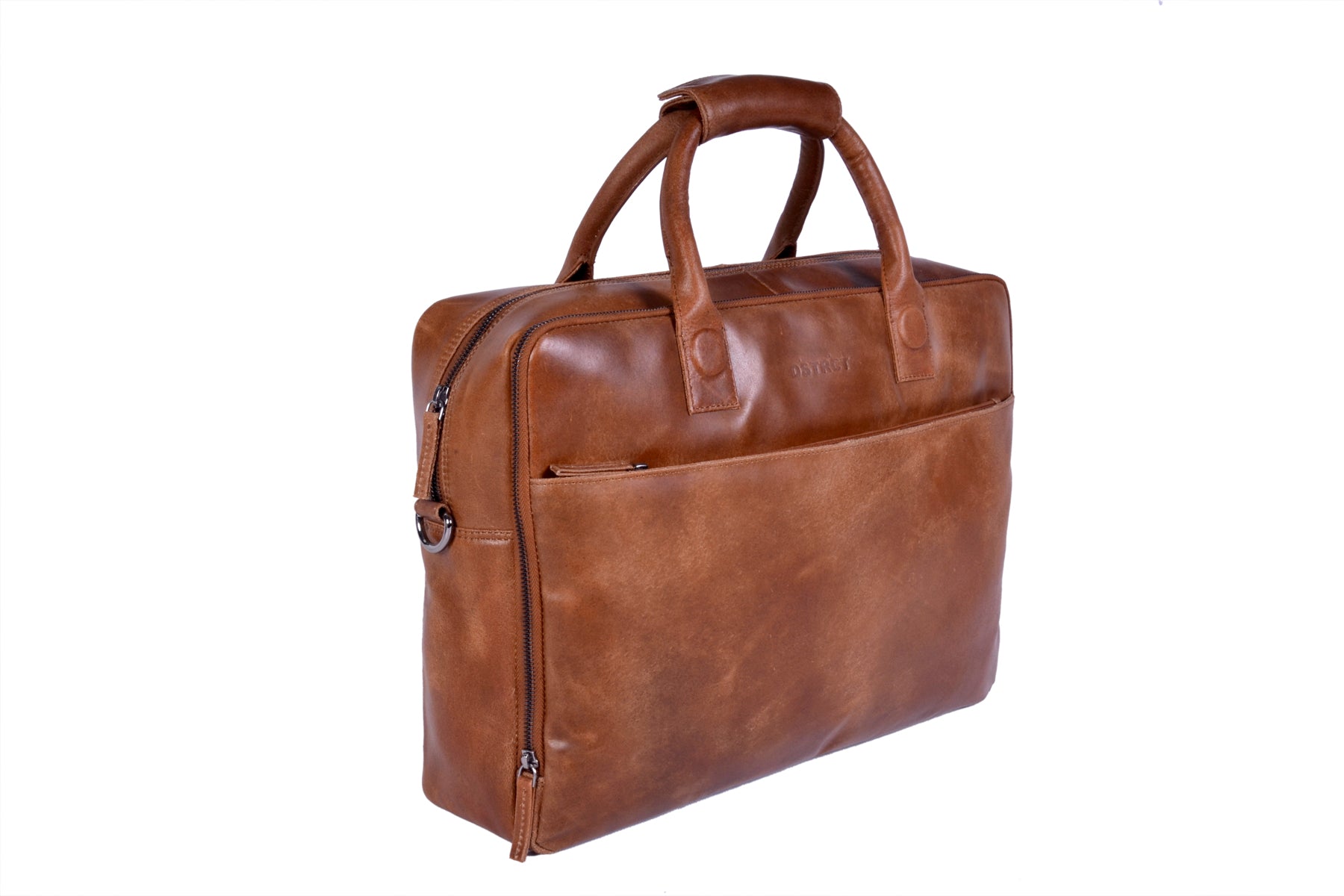 DSTRCT Laptop Leather Fletcher Bag 17'' Cognac