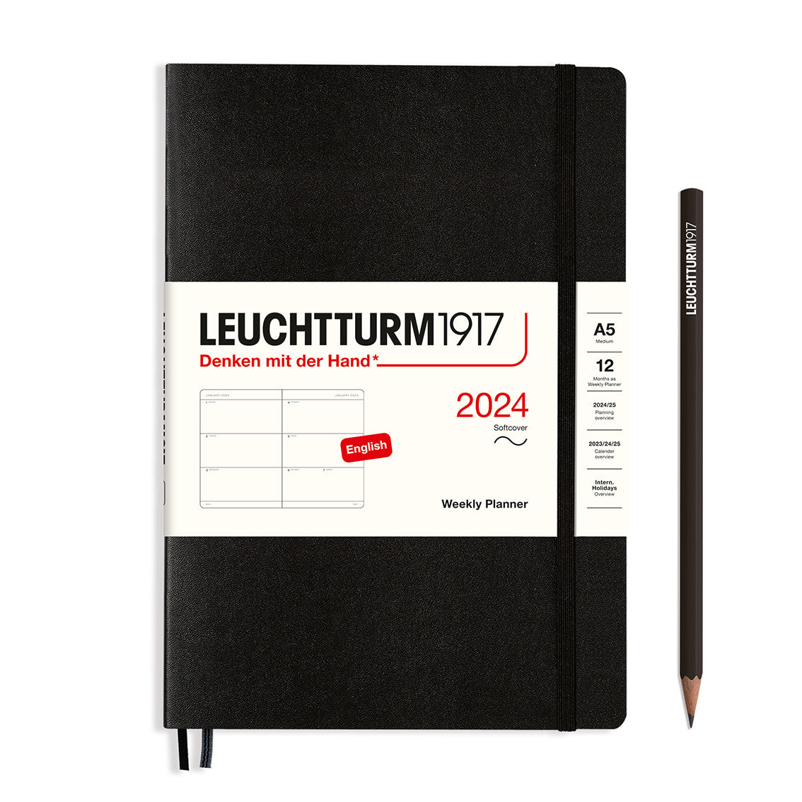 Leuchtturm 2024 diary softcover medium a5 week on 2 pages