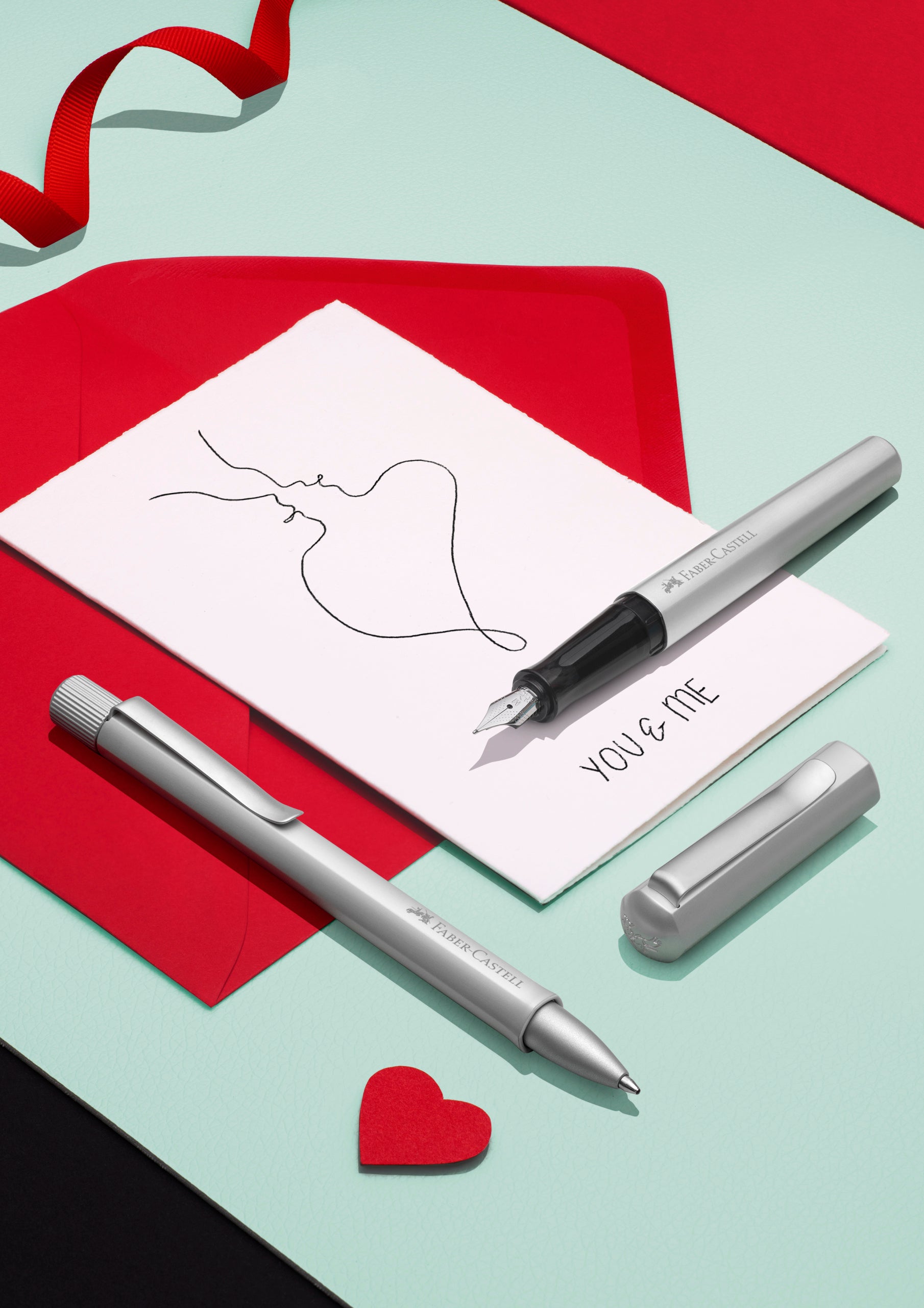 Faber-Castell balpen Hexo zilver mat