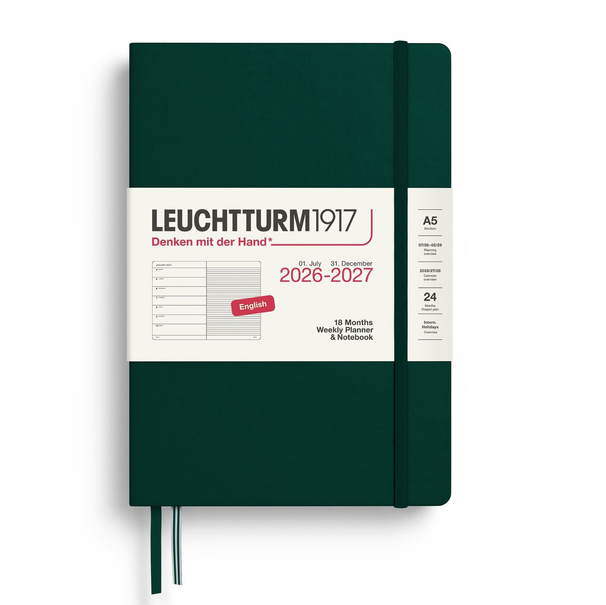 Leuchtturm 18 maanden Agenda Hardcover Medium 2026-2027
