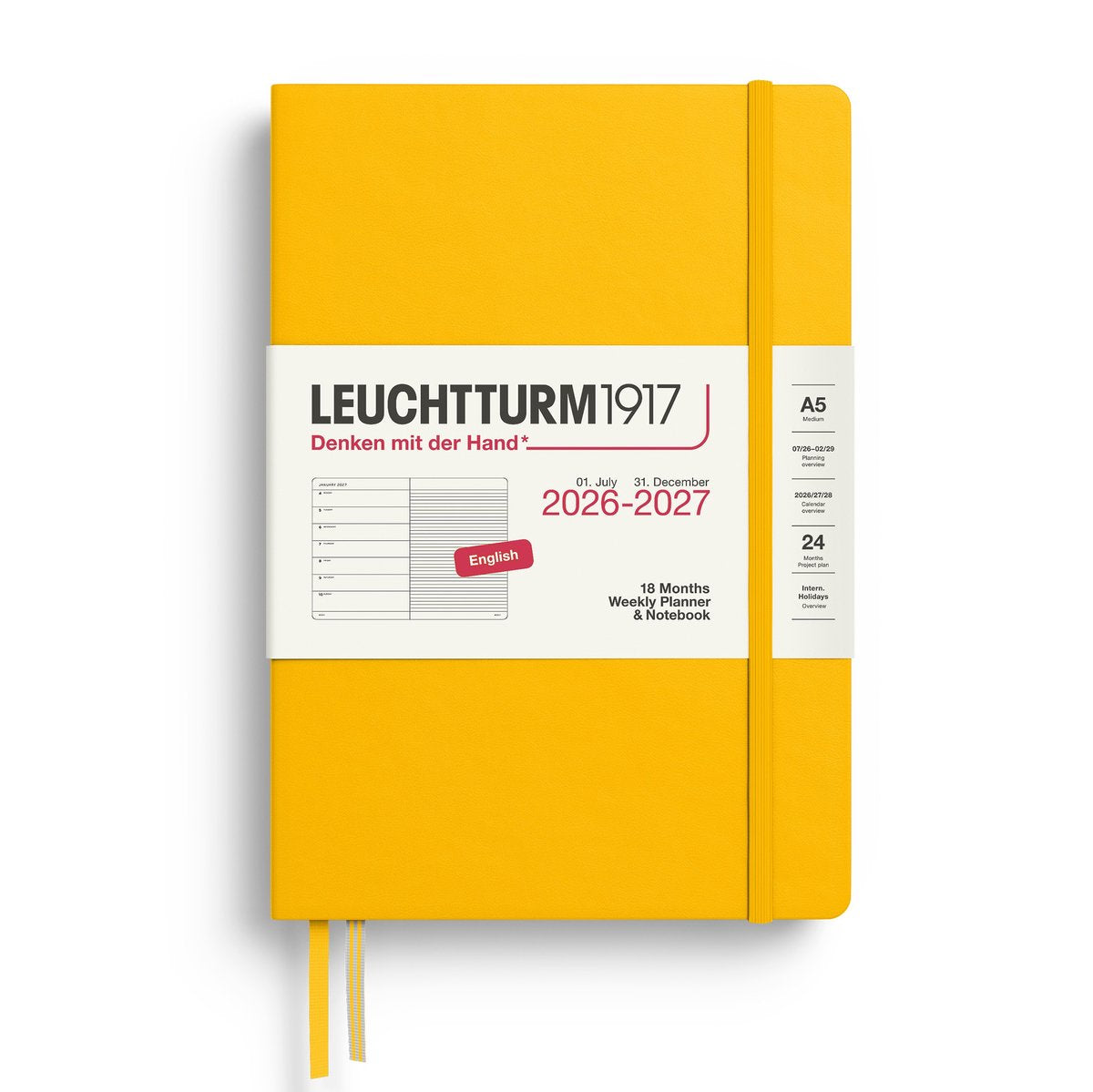 Leuchtturm 18 maanden Agenda Hardcover Medium 2026-2027