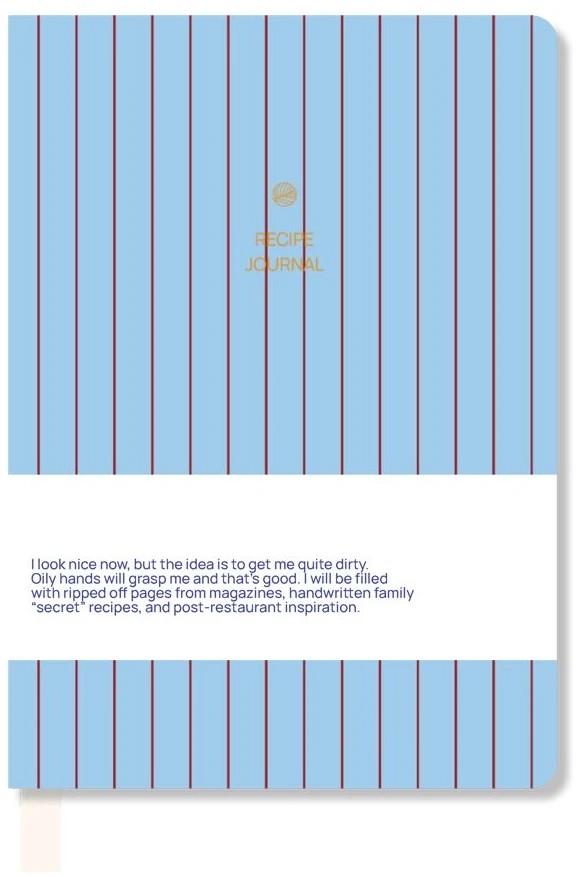 A-Journal A4 Recipe Journal Blue Stripes