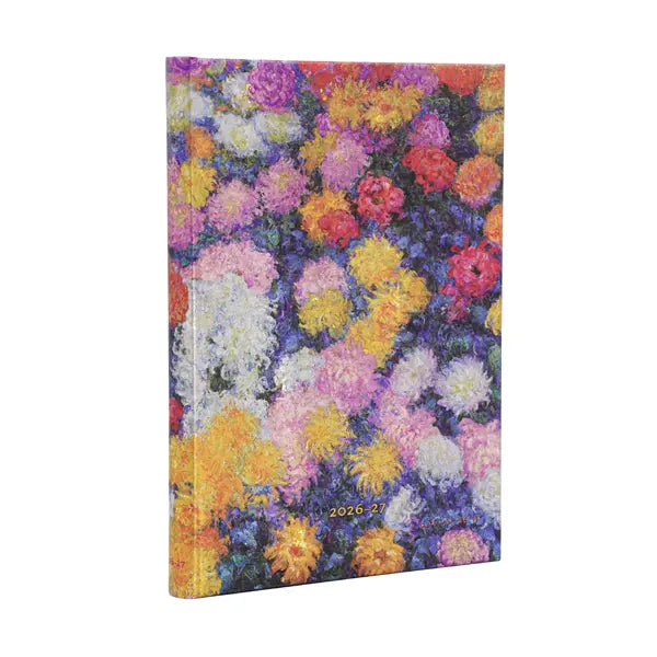Paperblanks 18-Monats-Planer Midi Hardcover Monets Chrysanthemen 2026-2027