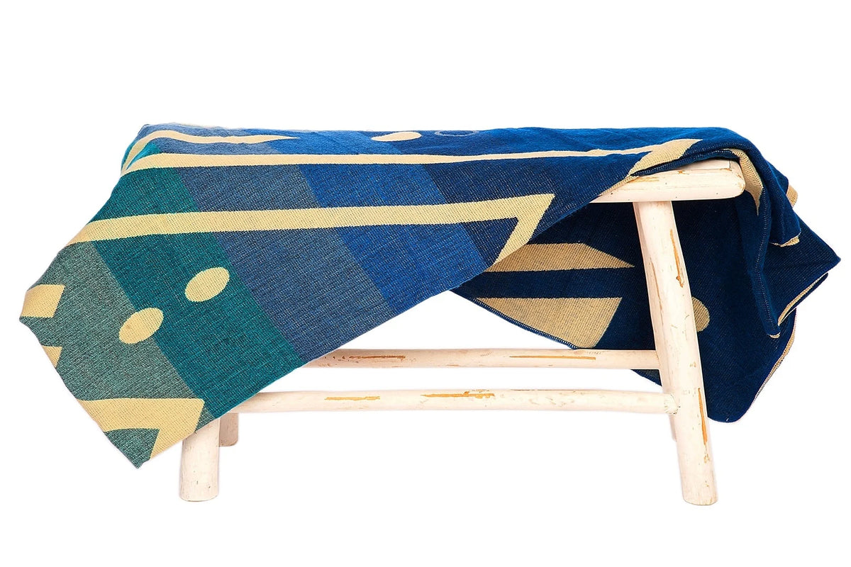Alpaka Native Decke Imbabura Blau