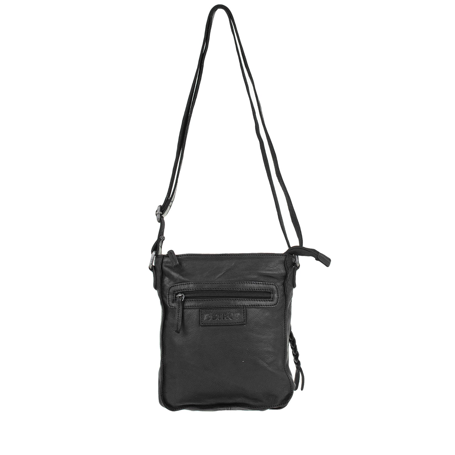 DSTRCT Leather Shoulder Bag Harrington Road Crossbody Black