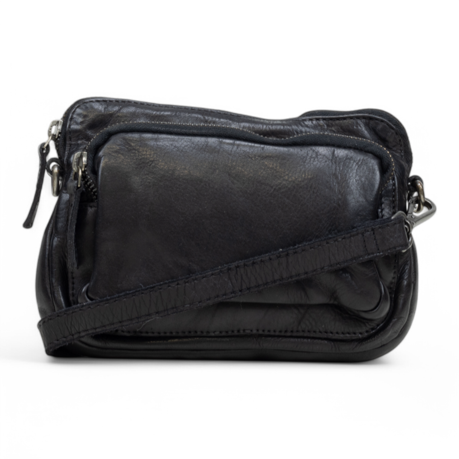 DSTRCT Leren Tas Harrington Road Crossover Klein Zwart