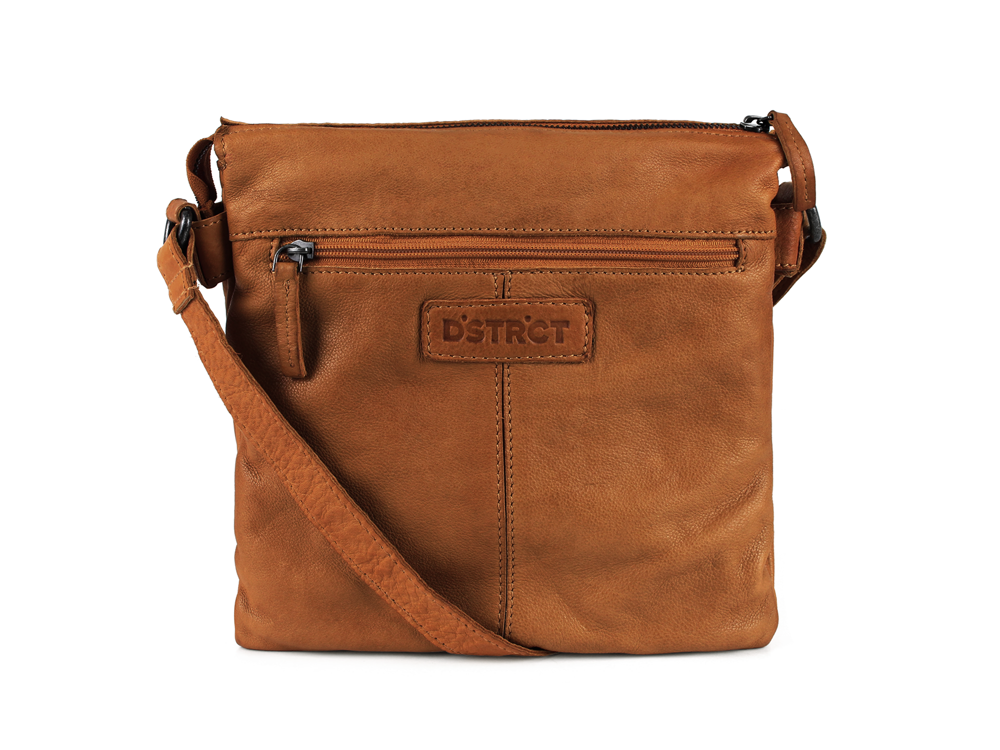 DSTRCT Leather Bag Harrington Road Square Crossover Cognac