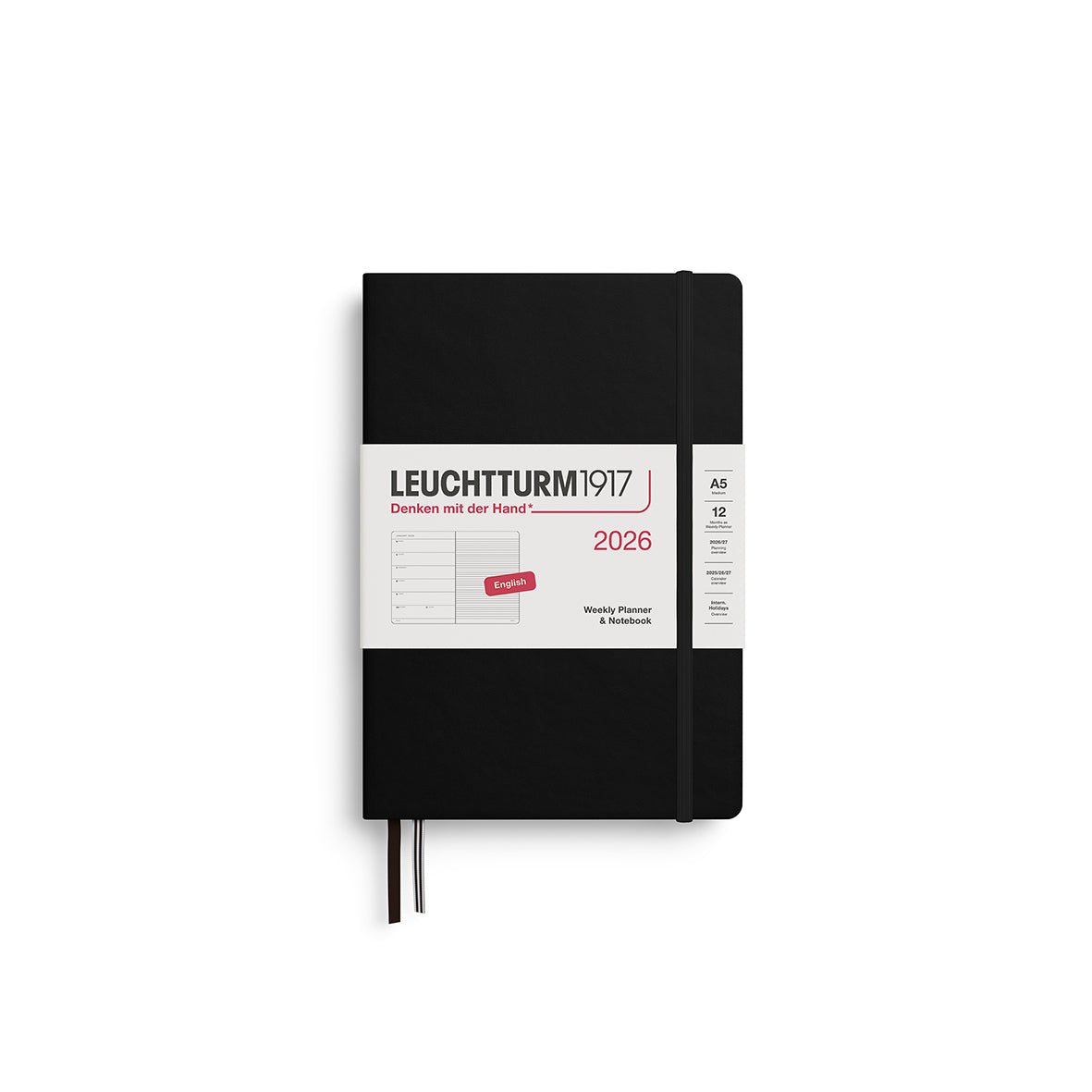Leuchtturm 2026 Agenda Hardcover Medium A5 week + Notities