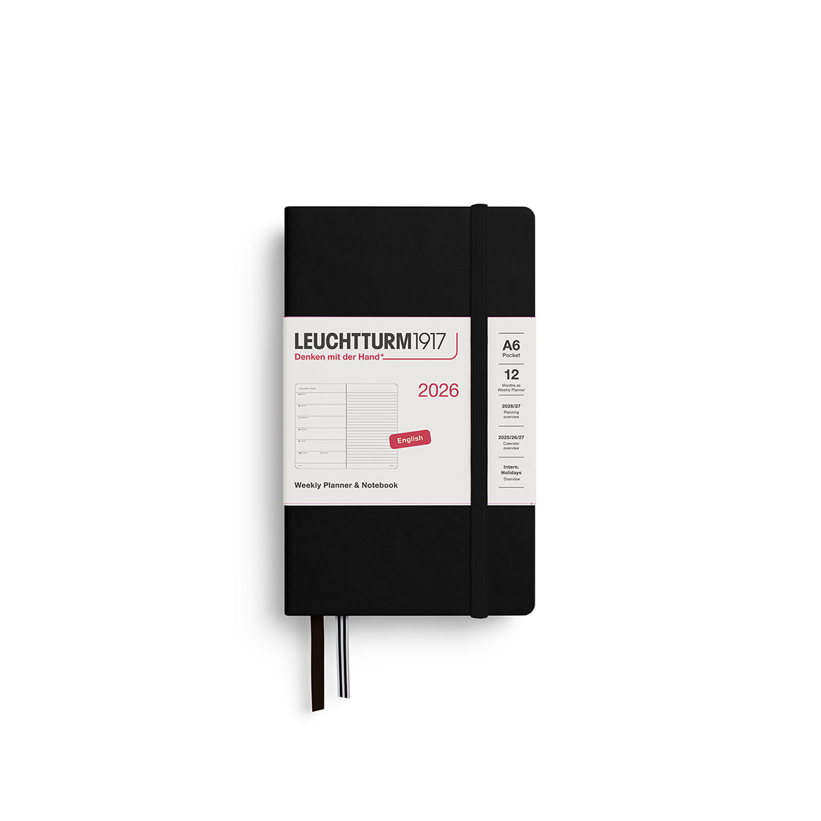 Leuchtturm 2026 Agenda Hardcover Pocket Weekly + Notities