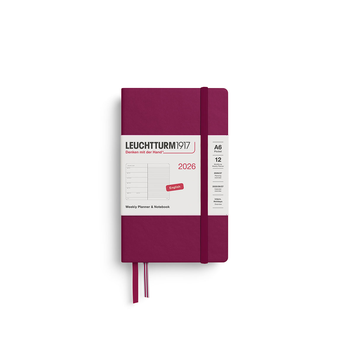 Leuchtturm 2026 Agenda Hardcover Pocket Weekly + Notities