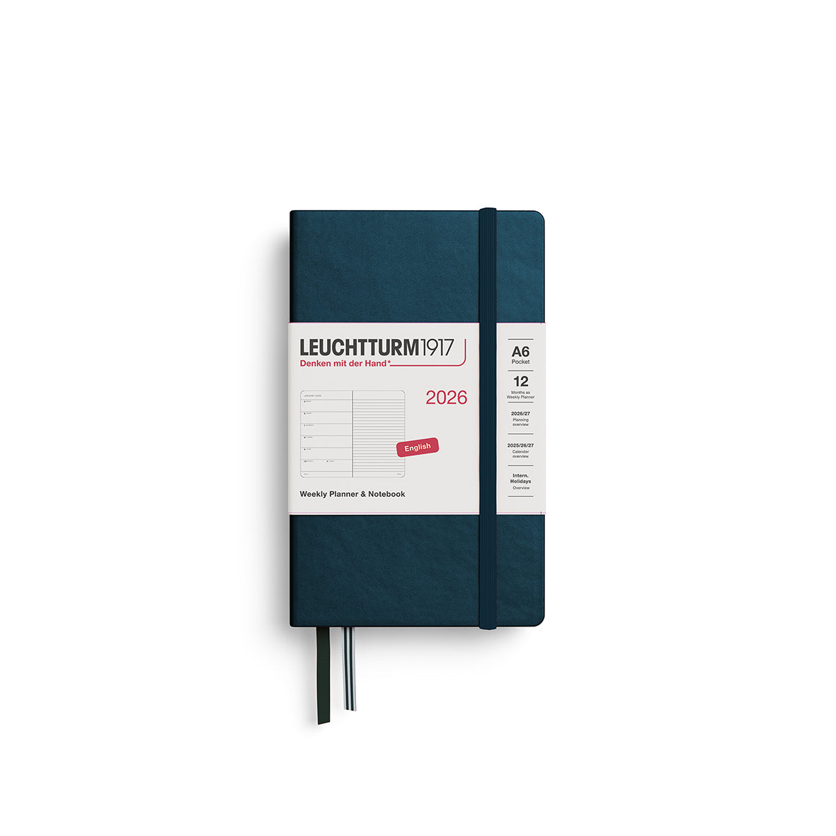 Leuchtturm 2026 Agenda Hardcover Pocket Weekly + Notities