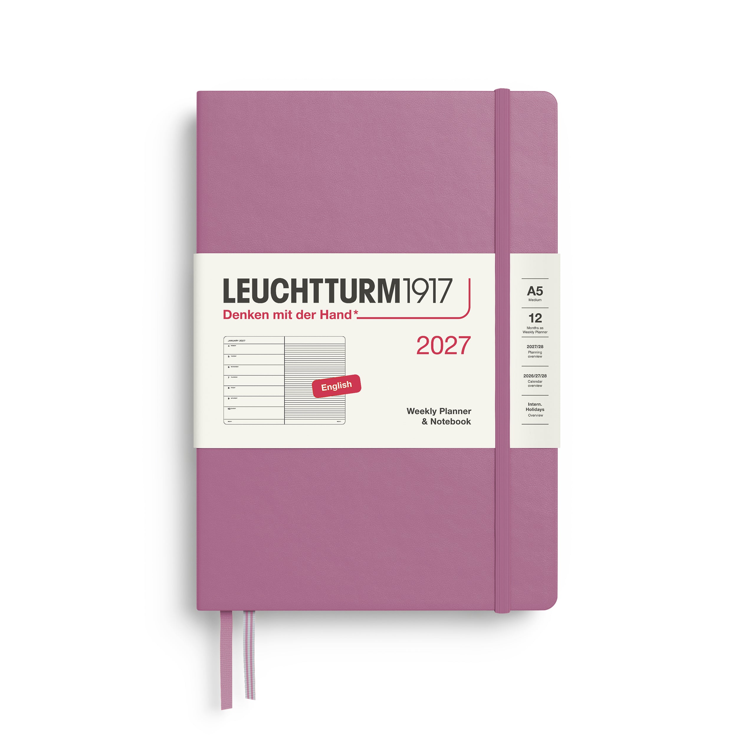Leuchtturm 2027 Agenda Hardcover Medium A5 week + Notities
