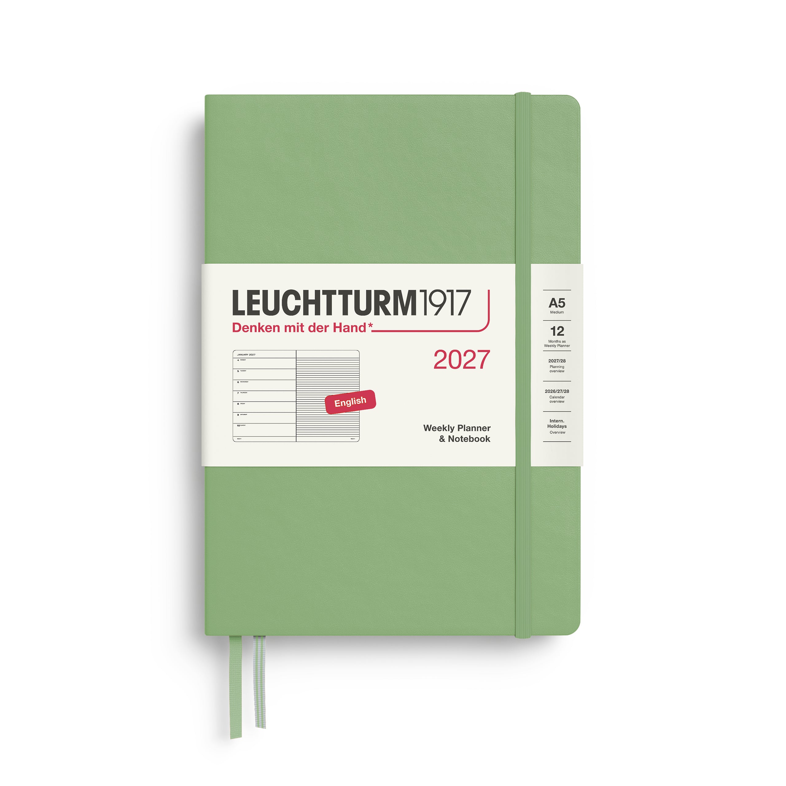 Leuchtturm 2027 Agenda Hardcover Medium A5 week + Notities