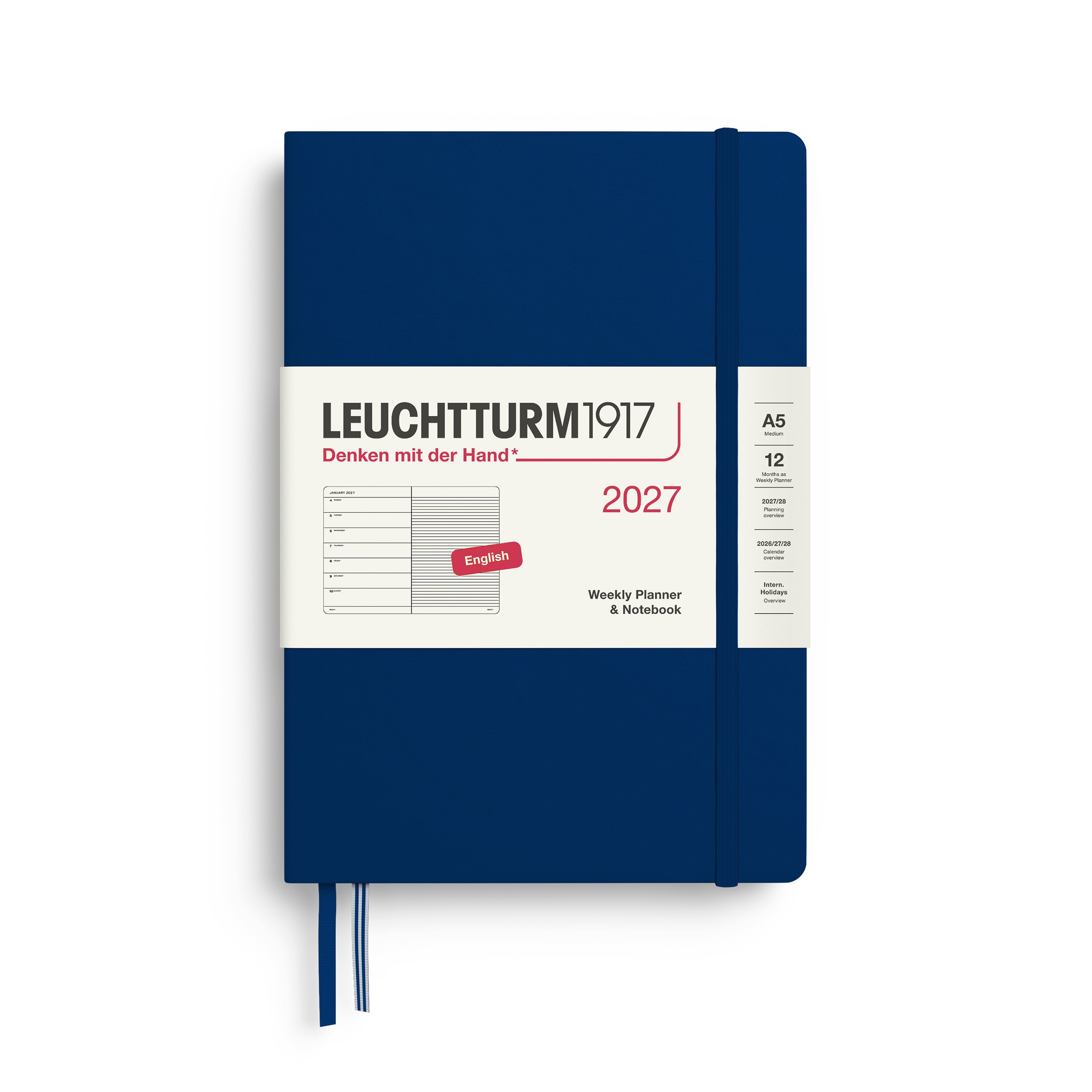 Leuchtturm 2027 Agenda Hardcover Medium A5 week + Notities