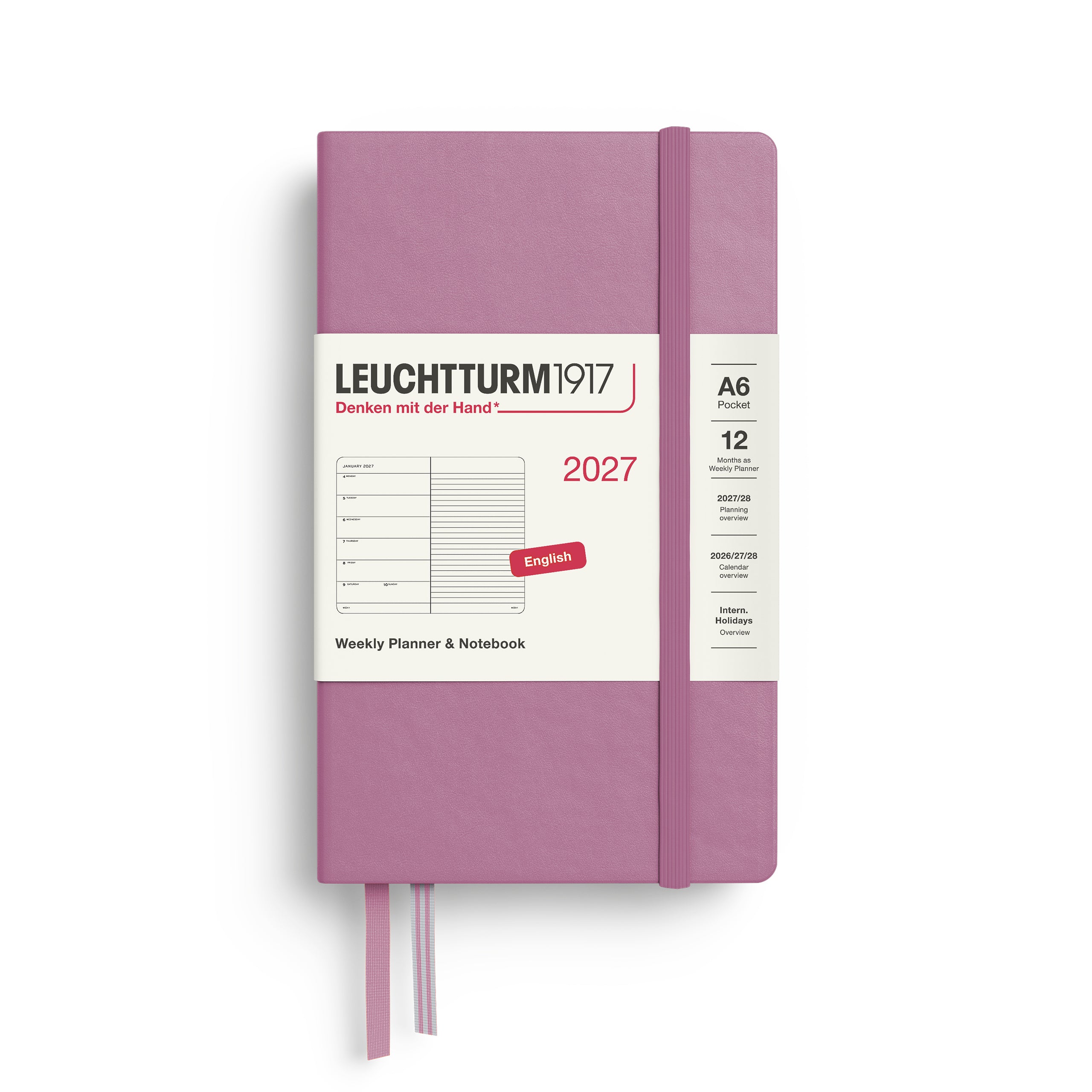 Leuchtturm 2027 Diary Hardcover Pocket Weekly + Notes