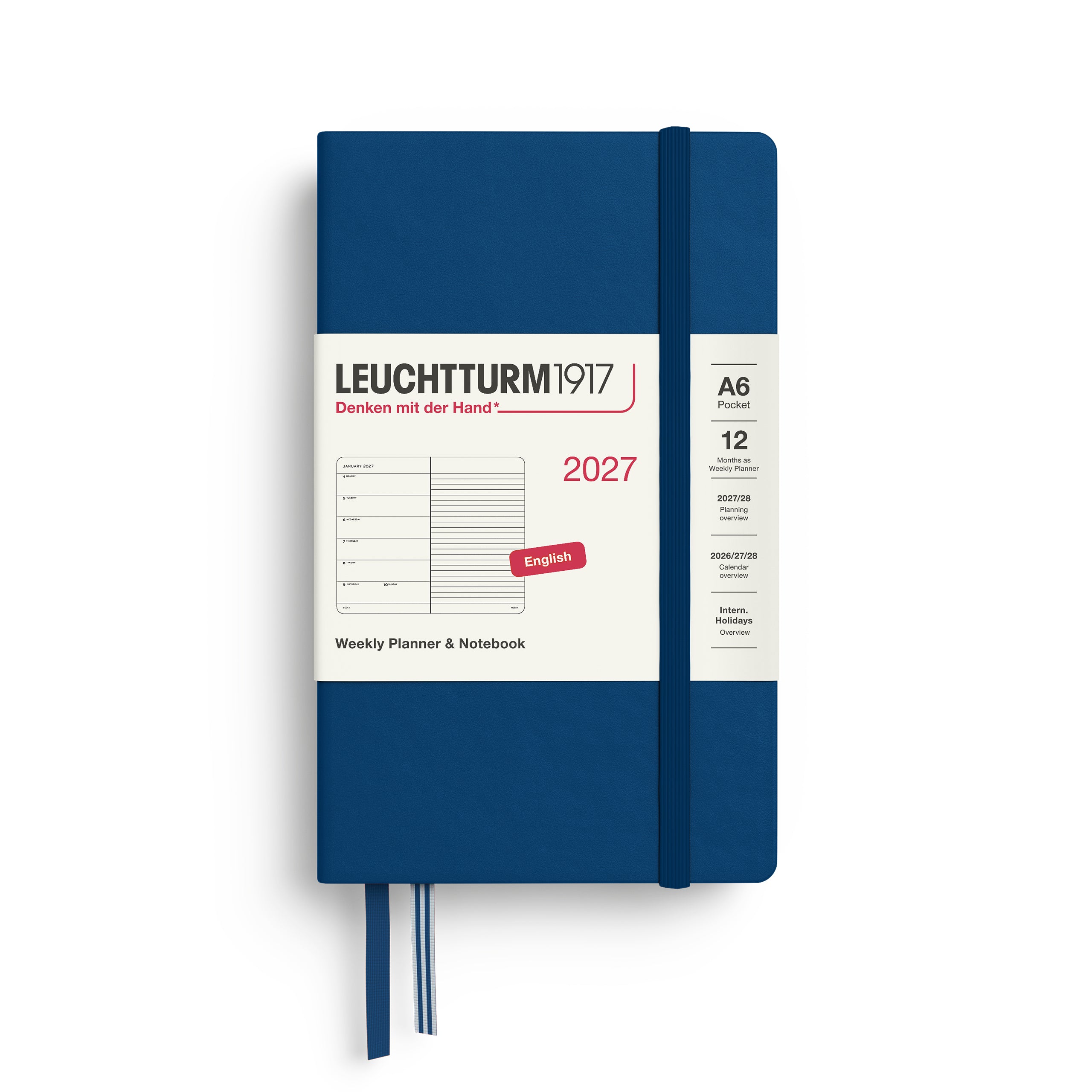 Leuchtturm 2027 Diary Hardcover Pocket Weekly + Notes