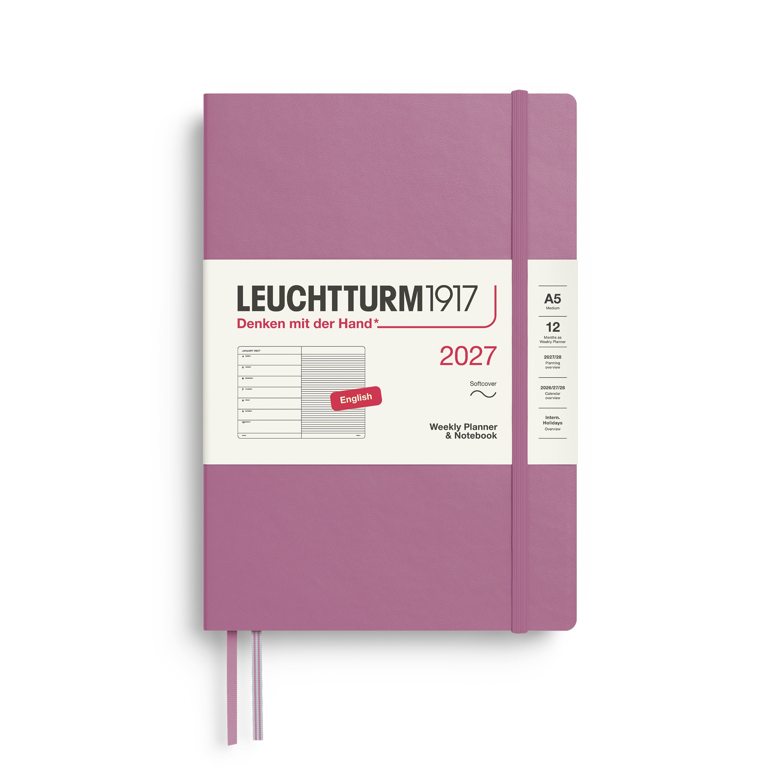 Leuchtturm 2027 Diary Softcover Medium A5 weekly + Notes
