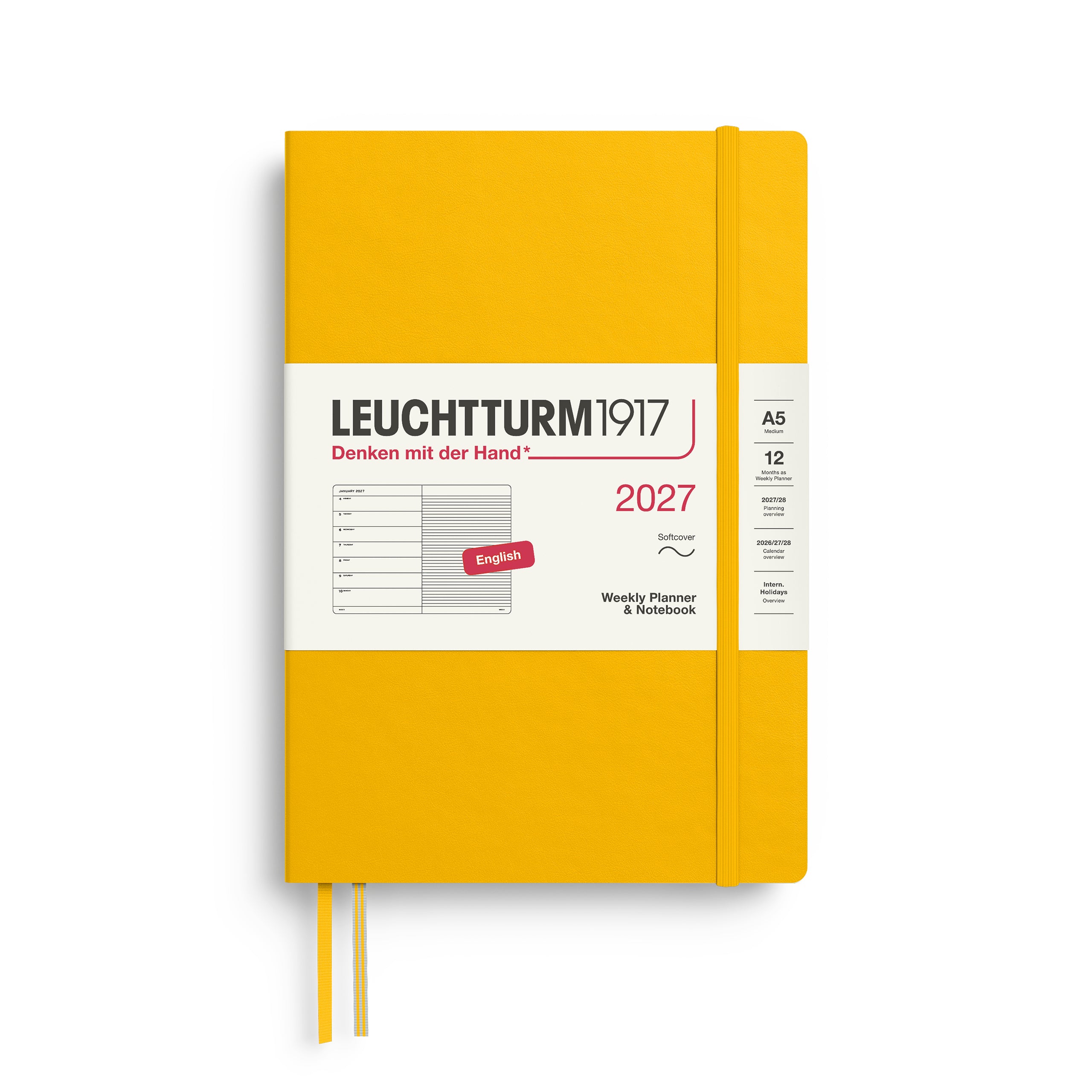 Leuchtturm 2027 Diary Softcover Medium A5 weekly + Notes