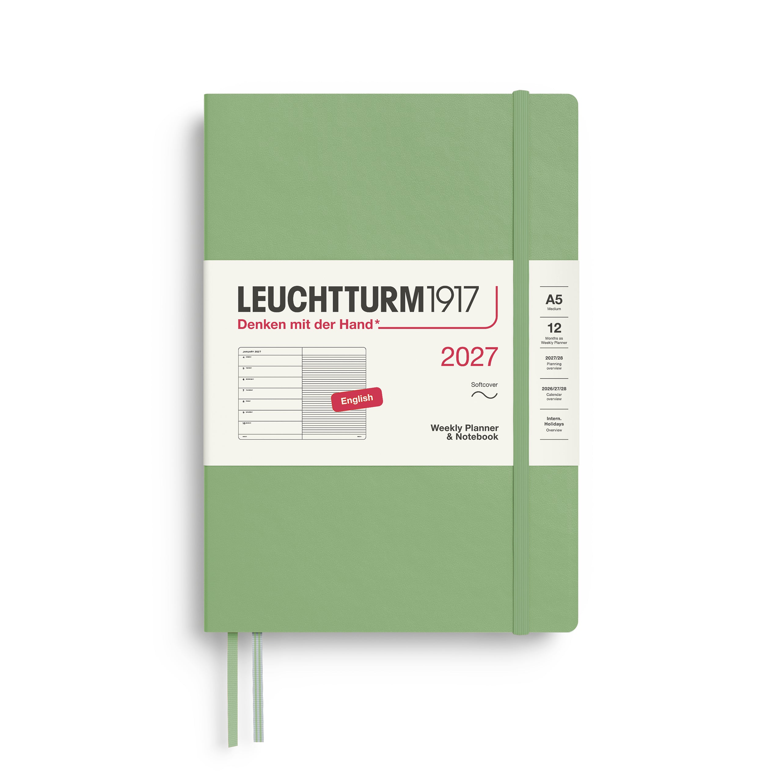 Leuchtturm 2027 Diary Softcover Medium A5 weekly + Notes