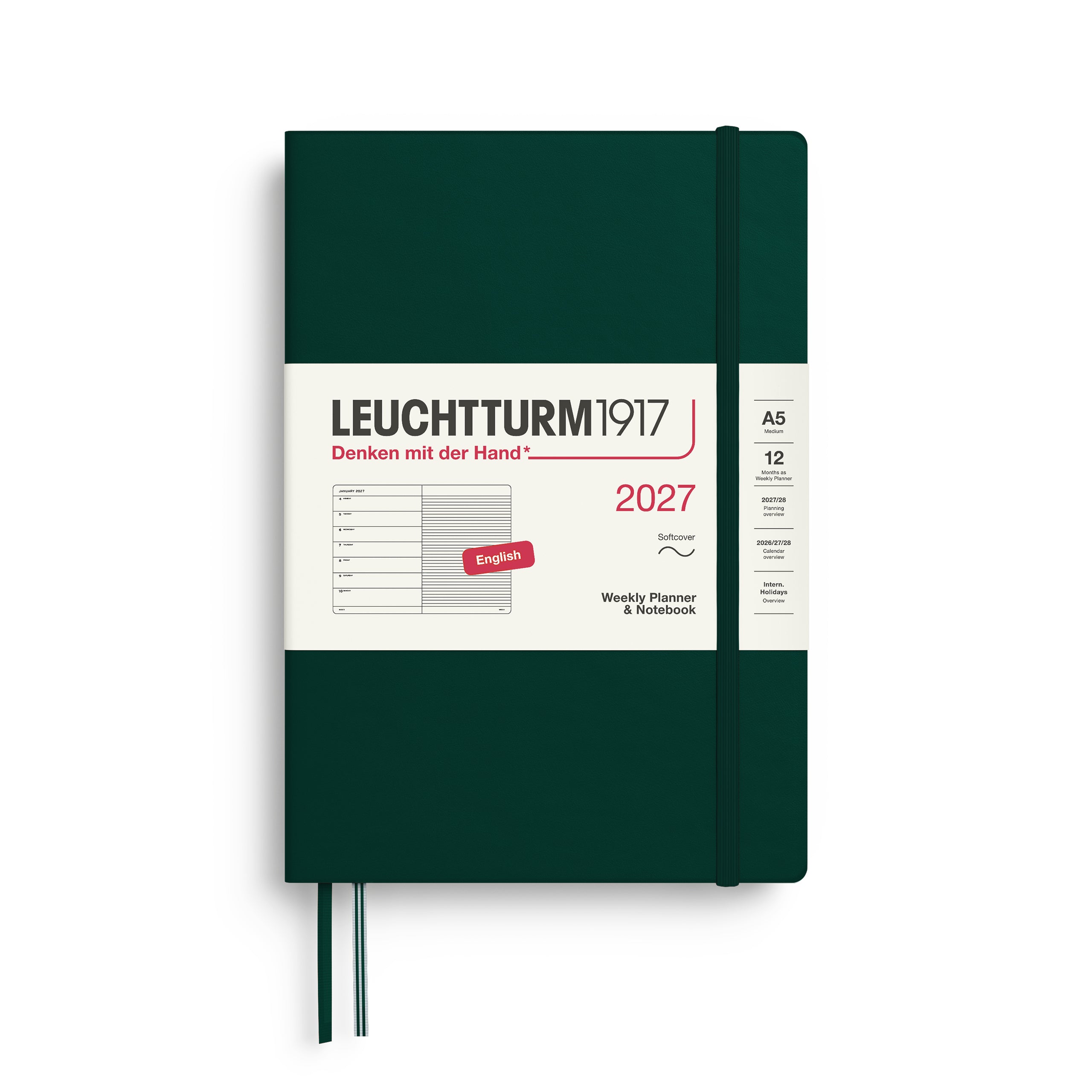 Leuchtturm 2027 Diary Softcover Medium A5 weekly + Notes