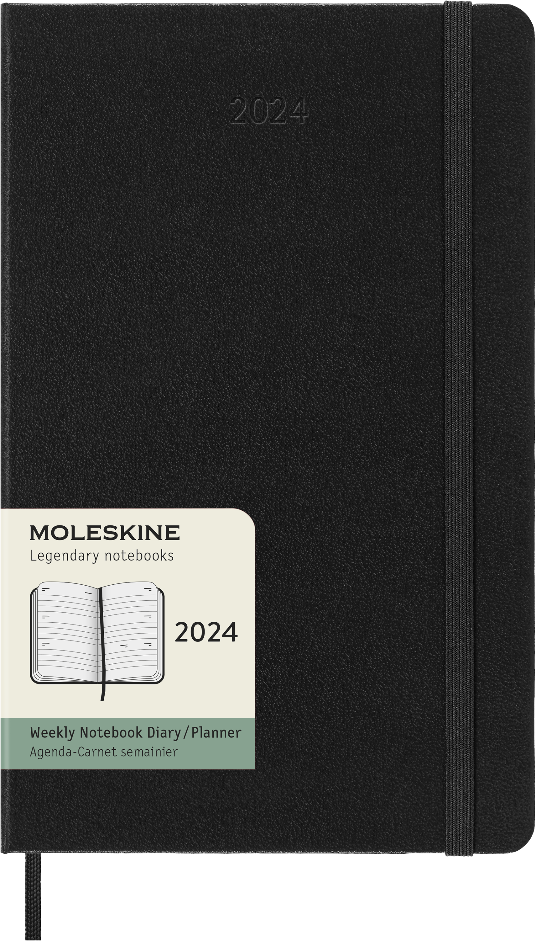 Moleskine 2024 agenda hardcover large week op 2 pagina's