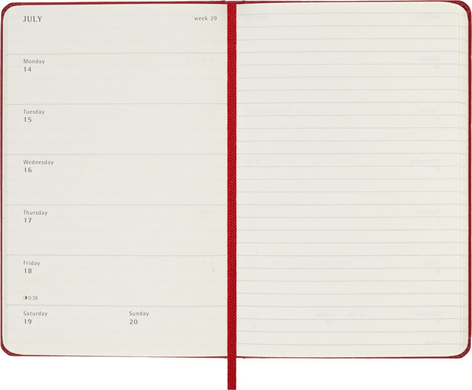 Moleskine 18 month diary hardcover pocket 2024-2025