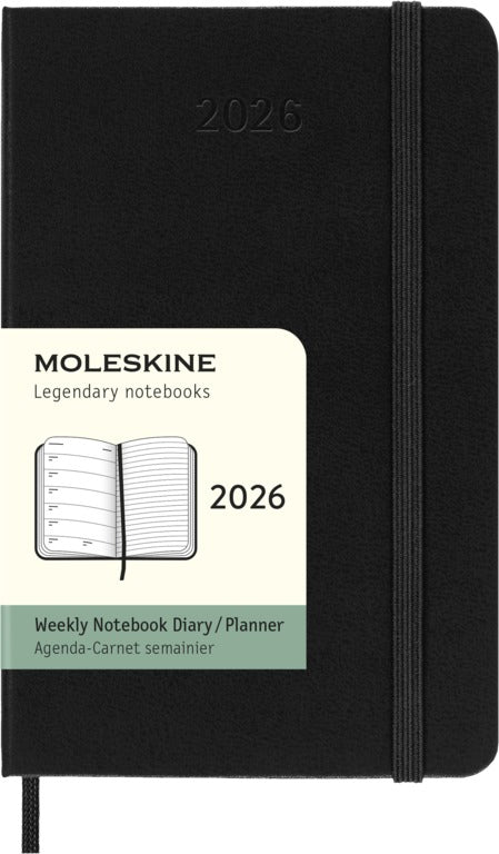 Moleskine 2026 Agenda Hardcover Pocket Weekly + Notities