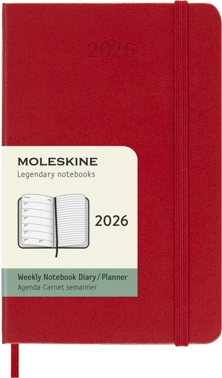 Moleskine 2026 Agenda Hardcover Pocket Weekly + Notities