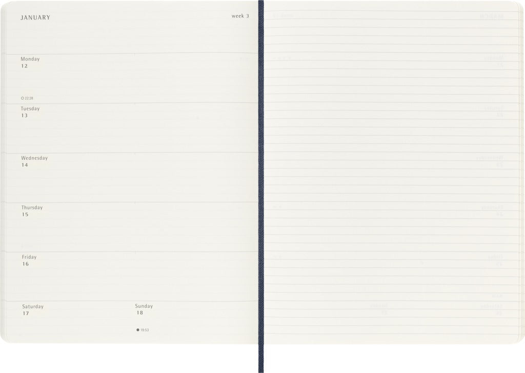 Moleskine 2026 Agenda Hardcover X-Large week + notities