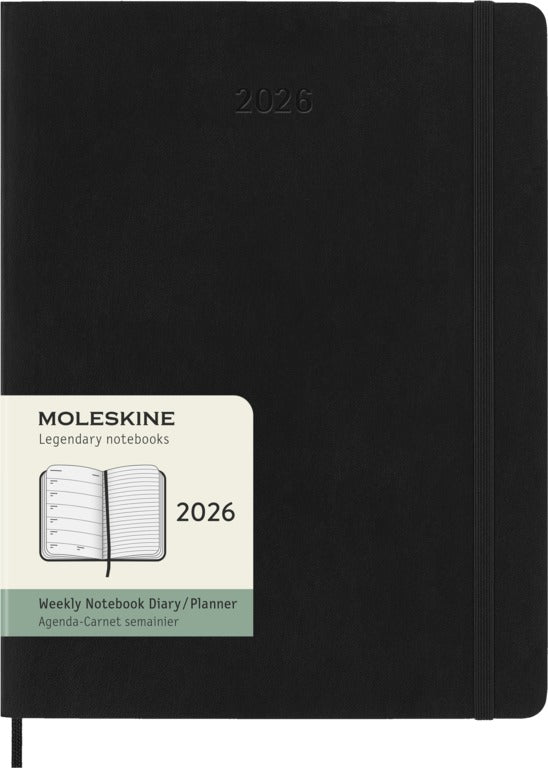 Moleskine 2026 XL Agenda Zwart Softcover Week + Notities 