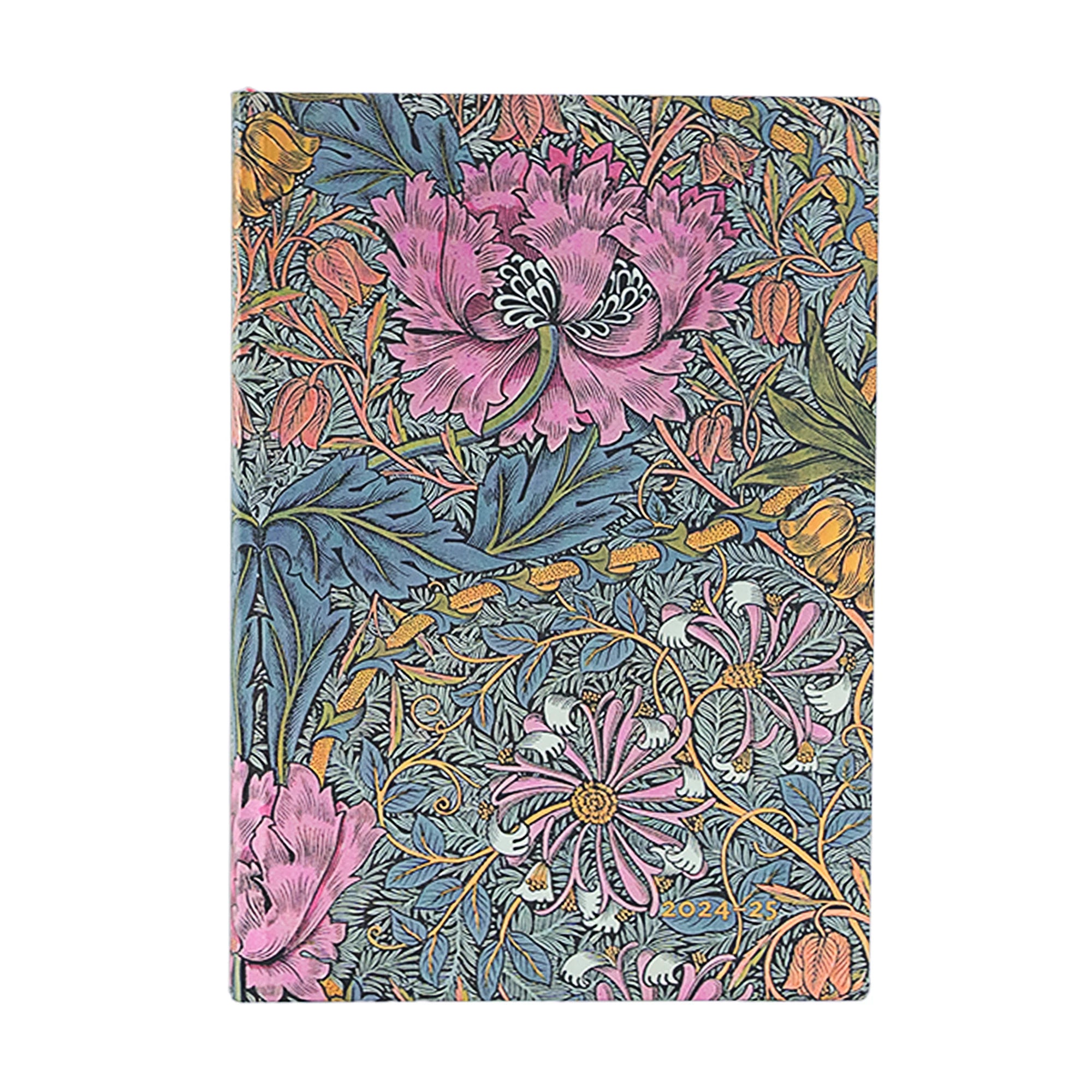 Paperblanks 18 months diary midi softcover Morris Pink Honeysuckle 2024-2025