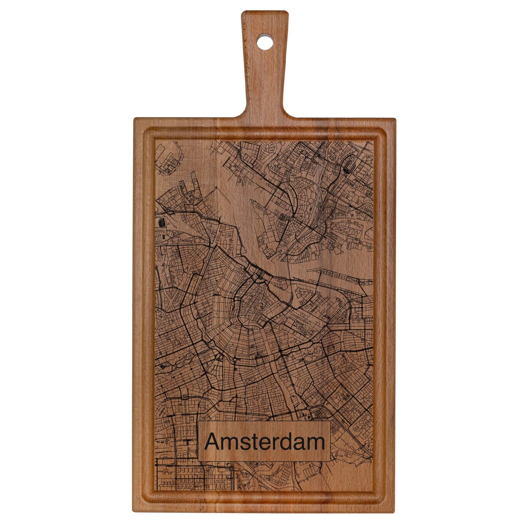 Servierbrett rechteckig Buche Amsterdam Print 37cm