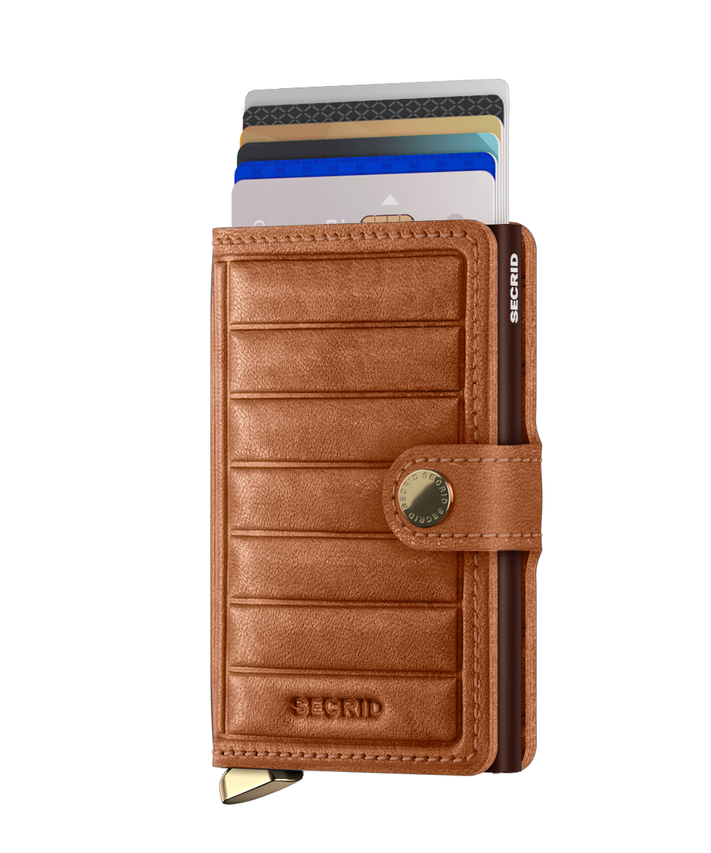 Secrid Miniwallet premium Emboss Lines cognac