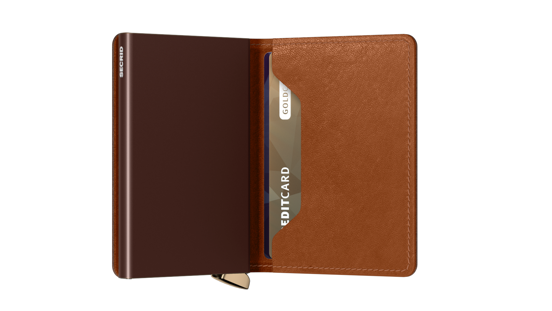 Secrid Slimwallet premium Emboss Lines cognac