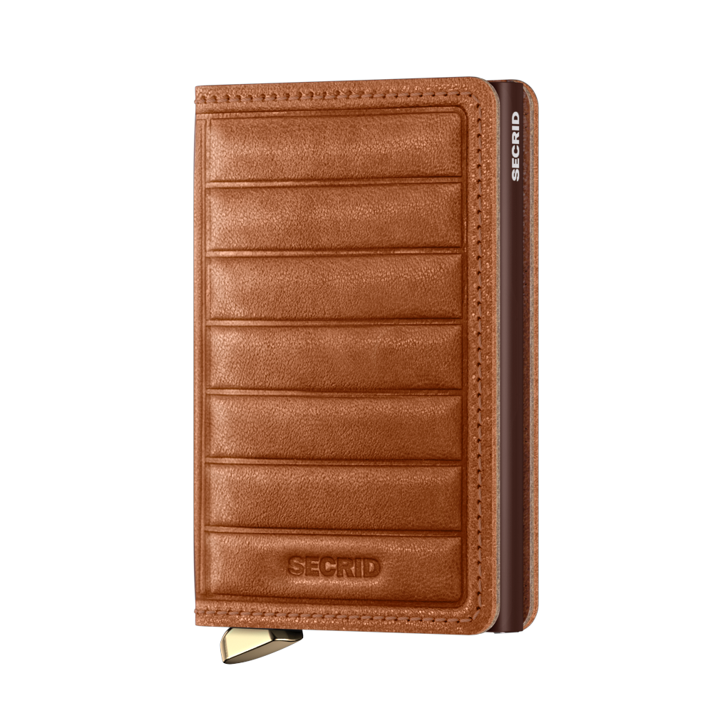 Secrid Slimwallet premium Emboss Lines cognac