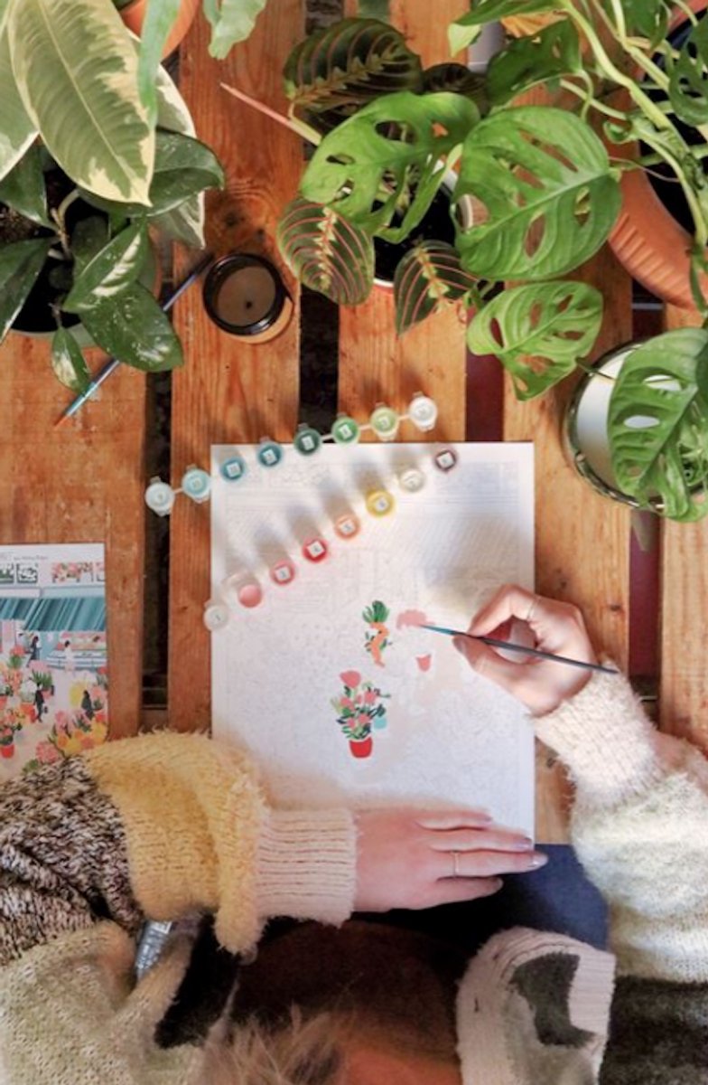 Kit voor Schilderen op Nummer - Bloemenmarkt