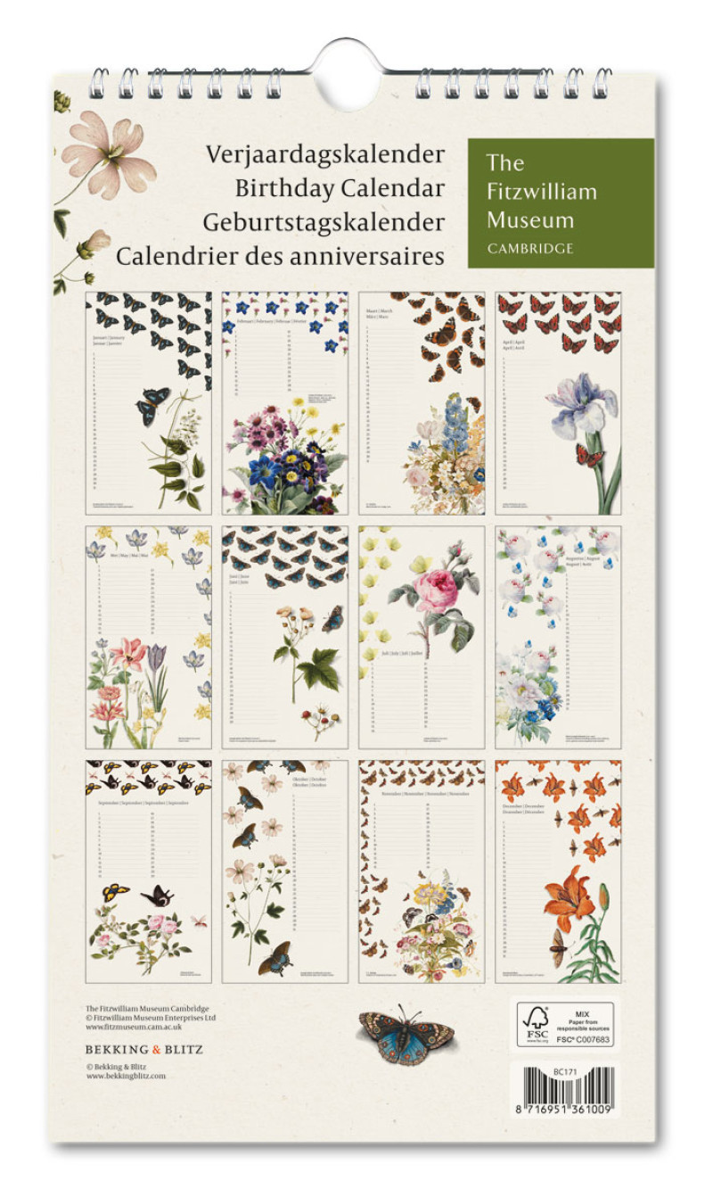 Birthday Calendar The Fitz William Museum