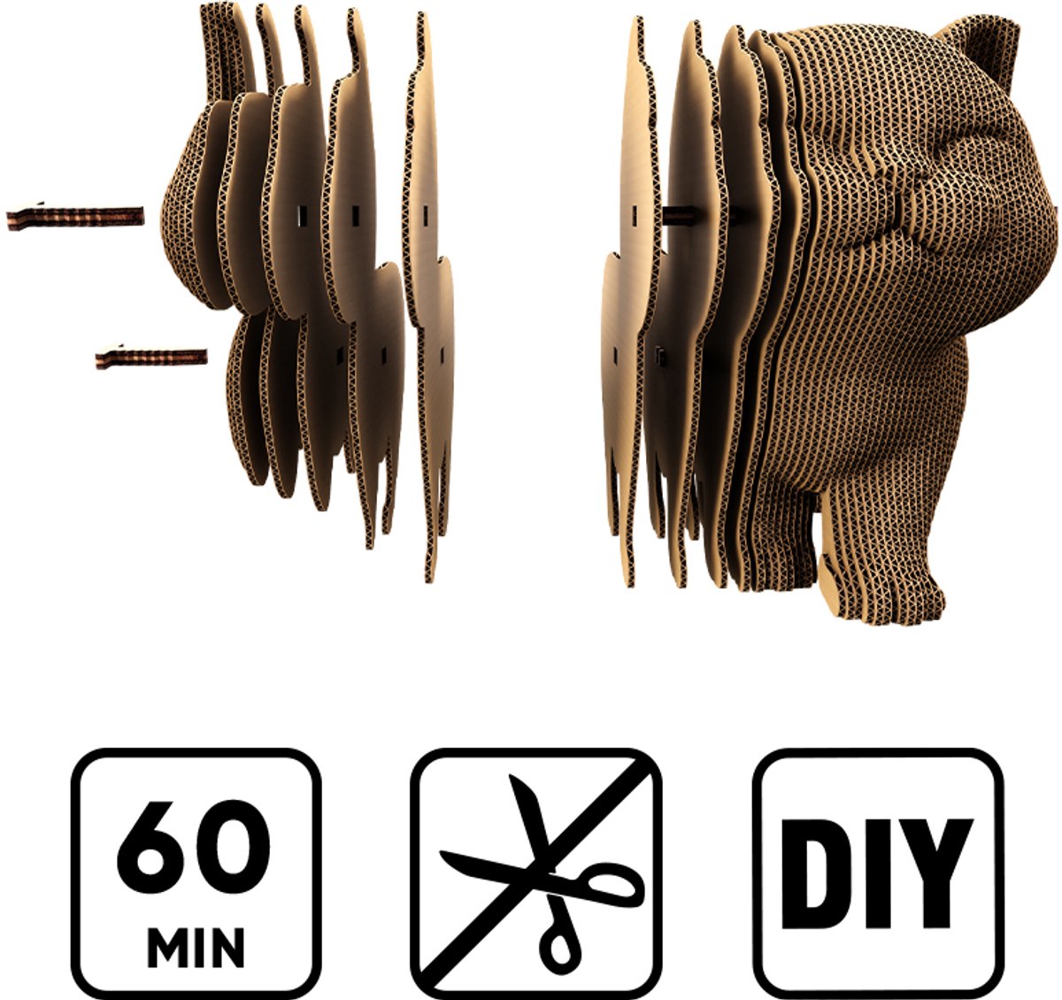 3D Kartonnen puzzel: Lopend katje